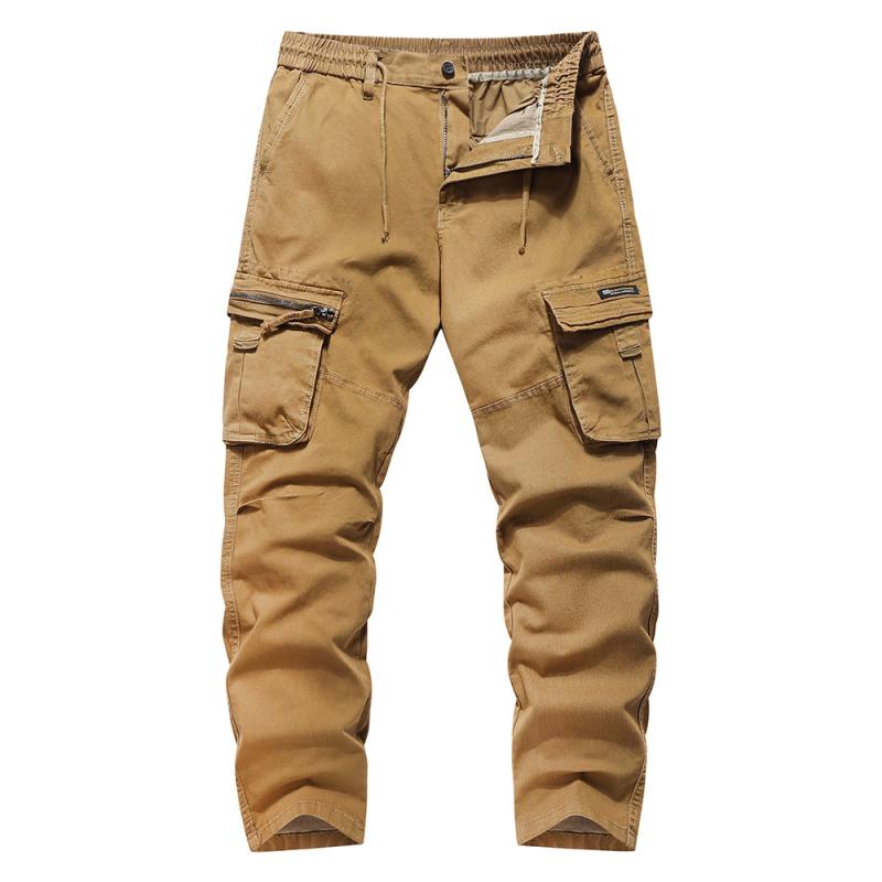 ワークパンツ メンズ ストレッチ ウォッシュ加工 製品染め 多ポケット カーゴパンツ ストレート カジュアル ミリタリー アウトドア 綿 オールシーズン ロングパンツ