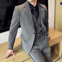 スーツ メンズ セットアップ スリーピース オールシーズン ビジネス カジュアル 通勤 オフィス ノッチドラペル シングル 一つボタン センターベント スリムフィット 細身 ポリエステル ビスコース スパンデックス混紡 半毛芯仕立て