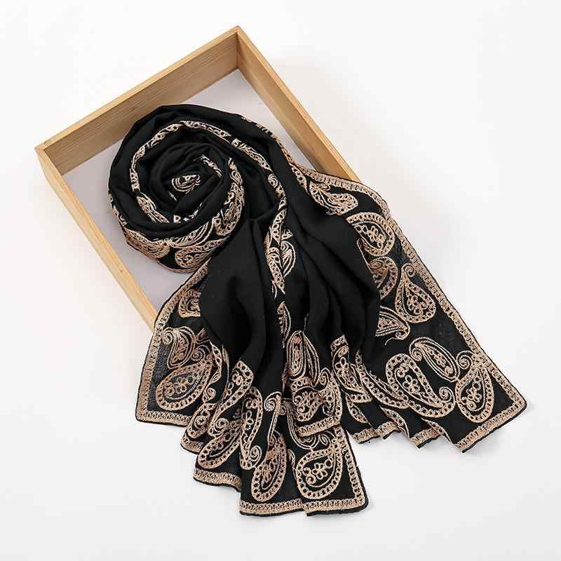 ショール レディース 大判 ロング 無地 ペイズリー柄 刺繡 ポリエステル 薄手 日よけ 紫外線対策 UVケ..