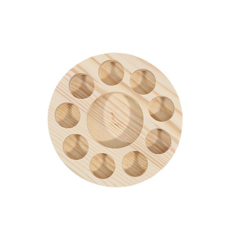 収納ラック エッセンシャルオイルボトル 木製 円形 卓上 ディスプレイスタンド 10本用 アロマオイル 展..