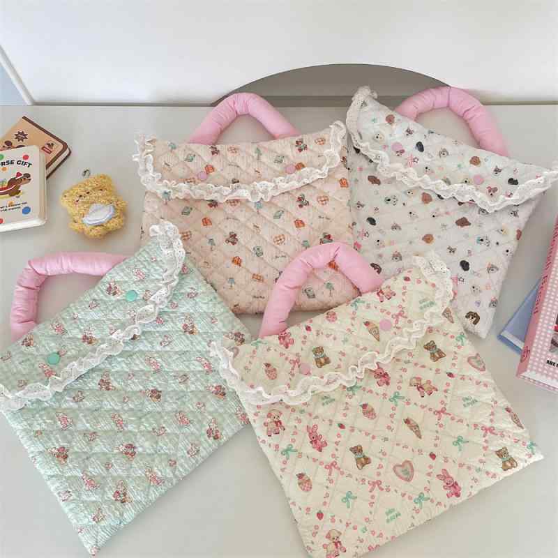 PCバッグ レディース ノートパソコンケース 13インチ 14インチ対応 クッション入り ソフト 手提げバッグ キャラクター柄 かわいい 通勤 通学 収納多機能 ポリエステル