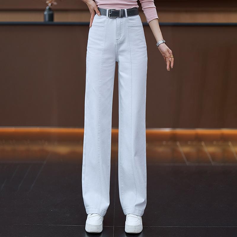 デニムパンツ レディース ジンジャーイエロー ワイド ハイウエスト ロング丈 カジュアル 春夏 通勤 き..