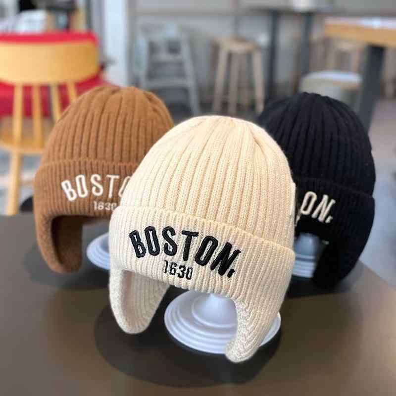 ニット帽 キッズ ベビー 男の子 女の子 秋冬 保温 防寒 あったか 防風 耳当て付き プルオーバー 韓国風..