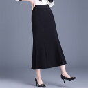 半身スカート レディース シンプル ハイウエスト 細見え 体型カバー 通勤 オフィス きれいめ マーメイド Aライン 切り替え ミモレ丈 ポリエステル 微ストレッチ 伸縮性