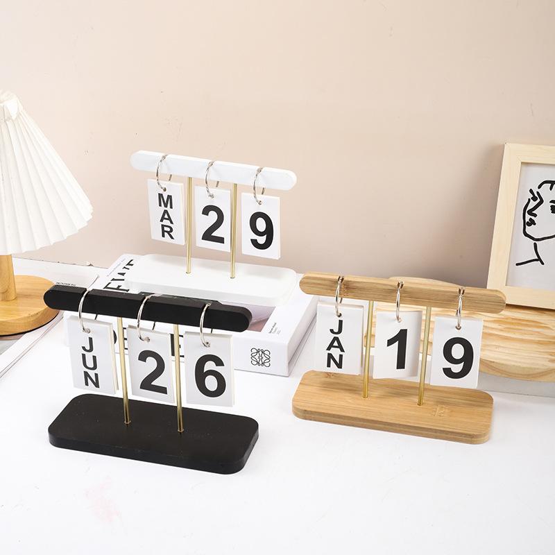 カレンダー 木製 和風 日系 めくり式 卓上 万年カレンダー シンプル モダン オフィス デスク 寝室 リビング 書斎 雑貨 インテリア 置物 おしゃれ ディス...