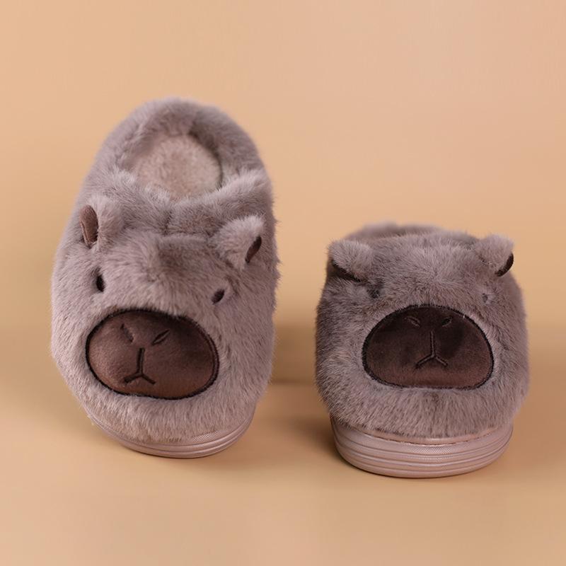 ルームシューズ スリッパ キッズ 子供用 レディース 防滑 保温 カピバラ あったか もこもこ ボア 室内..