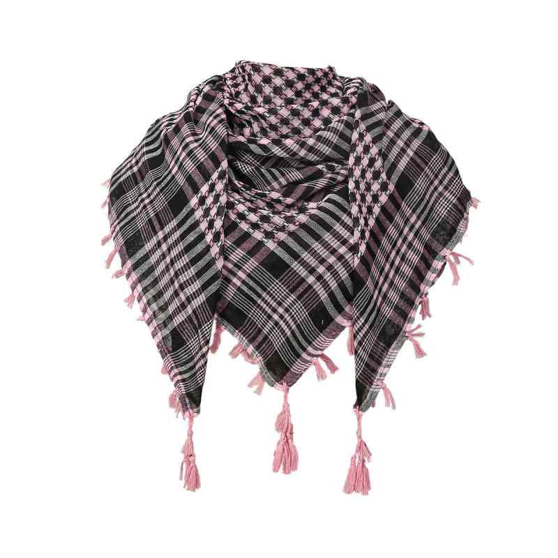 ストール 男女兼用 メンズ レディース ユニセックス アラブ風 千鳥格子 バイカラー ジャカード織り フリンジ付き スクエアスカーフ マフラー ヘッドスカーフ 襟巻き ネックウォーマー ポリエステル素材 オールシーズン