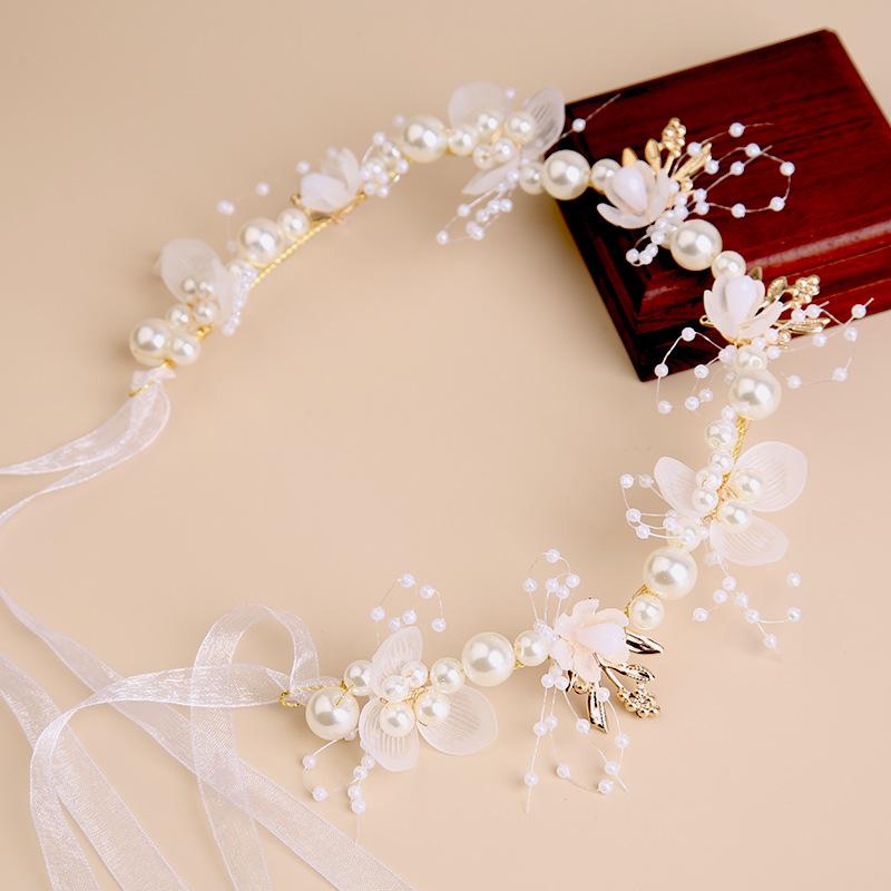 ヘッドドレス レディース キッズ ハンドメイド パール リーフ 花 欧米風 花嫁 結婚式 披露宴 パーティー 発表会 成人式 卒業式 謝恩会 フォーマル アップスタイル 花冠 カチューシャ ヘアアクセサリー