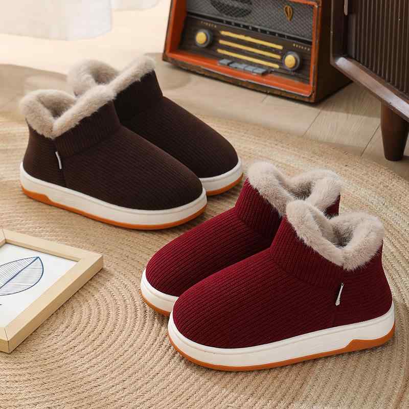 ルームシューズ レディース メンズ 男女兼用 秋冬 裏起毛 厚底 かかと付き 滑り止め 保温 あったか 暖..