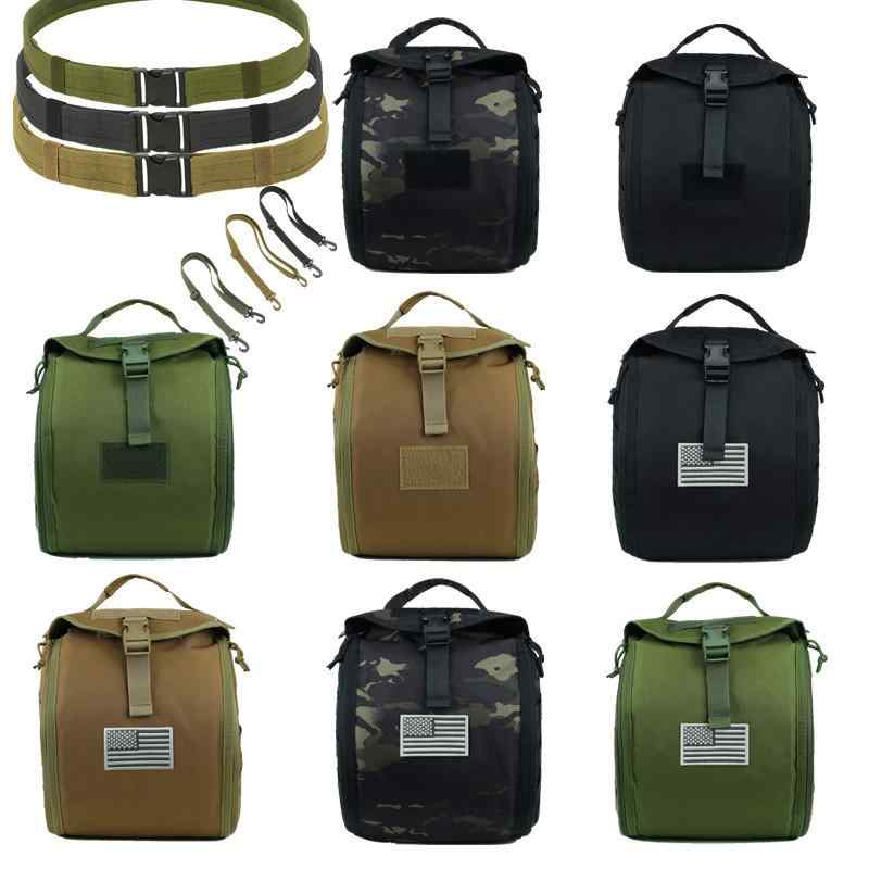 タクティカルバッグ メンズ Molleシステム対応 ヘルメット収納 ショルダーバッグ アウトドア サバイバルゲーム クイックリリース 通気性 ナイロン製 軽量 ガスマスクポーチ ミリタリー クッションパッド入り 20L以下 軍用グリーン ブラック カーキ(4)