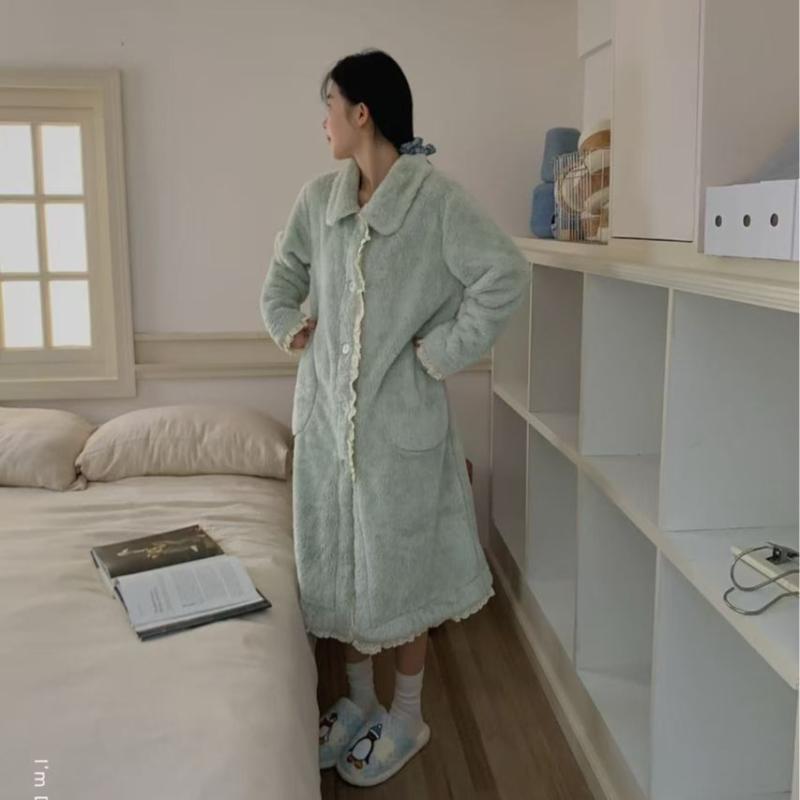 ローブ レディース 超厚手 保温 あったか ふわふわ やわらか 軽量 きらめく光沢 タフタベルベット 秋冬..