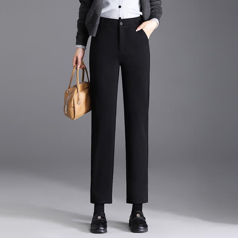 パンツ レディース 裏起毛 厚手 ストレッチ 着痩せ ゆったり ハイウエスト 通勤 オフィス カジュアル きれいめ アンクル丈 テーパードパンツ 大きいサイズ 秋冬 ポリエステル素材