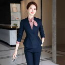 事務服 レディース 女性用 吸湿速乾 長袖 上品 エレガント 毛領 オフィス ホテル フロント 受付 美容院 営業 宝石店 セットアップ ジャケット パンツ スカート 秋冬