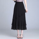 スカート レディース 春夏 アシンメトリー シフォン 小花柄 切り替え ハイウエスト スタイルアップ 通勤 ミディ丈 マーメイドスカート ポリエステル 微ストレッチ