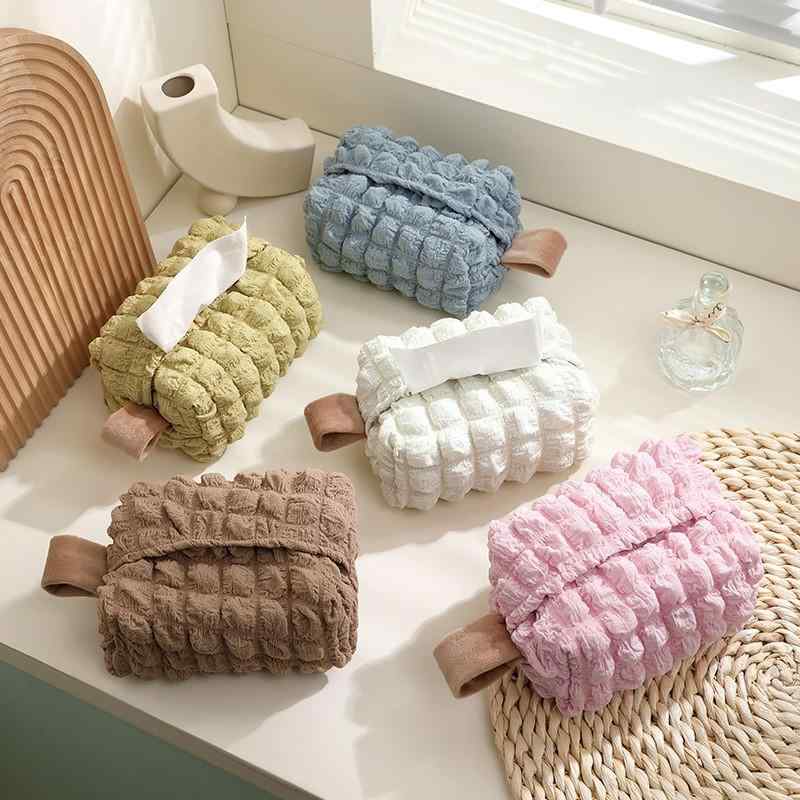 ティッシュケース 防水 多機能 車載 車内用 リビング 洗面所 キルティング柄 高級感 インスタ映え かわいい 上質 不織布製 ボックスティッシュ対応 多彩なカラー