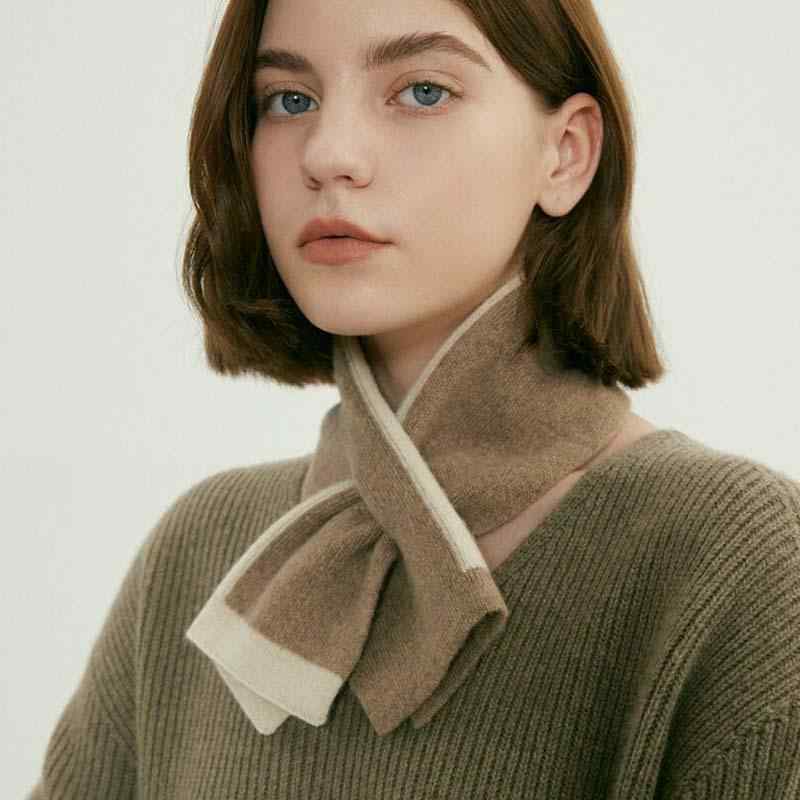 マフラー レディース 防寒 保温 柔らかい フリース素材 韓国風 オリジナルデザイン 切り替えカラー ク..
