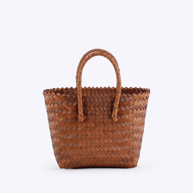 バッグ レディース 春夏 籐風 編み込み PVC素材 個性的 おしゃれ ミニ レトロ カジュアル 欧米風 デイリーユース お出かけ ショッピング 買い物 スーパー コンビニ 縦型 スクエア オープン開口(4)