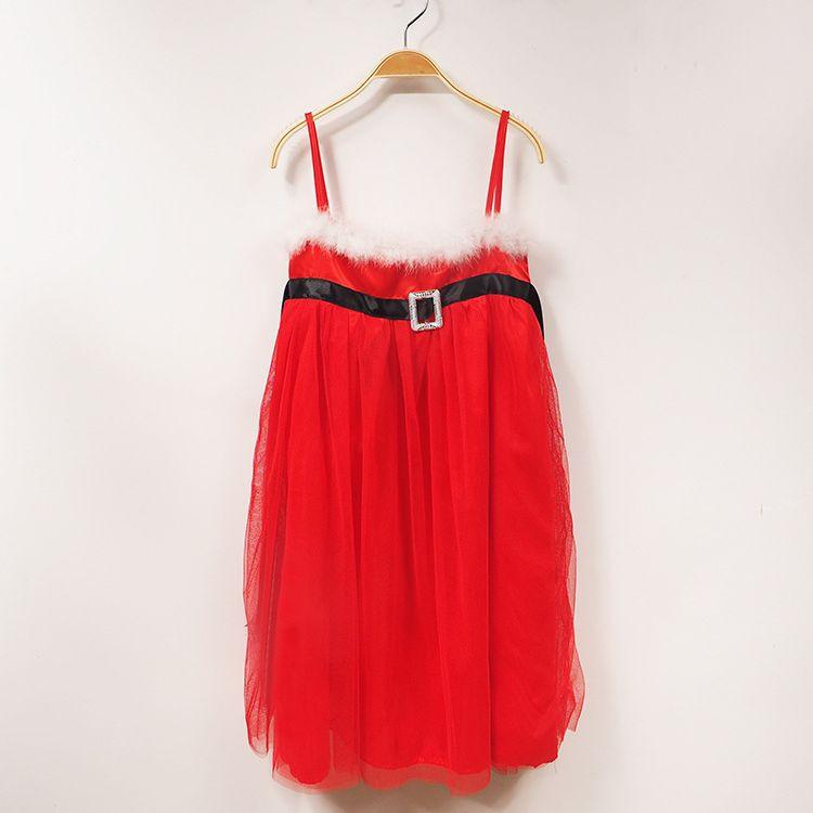 ワンピース キッズ 女の子 子供 女児 クリスマス パーティー 発表会 春秋 スイート かわいい おしゃれ ゆったり 無地 Aライン ノースリーブ キャミソール 綿 コットン ドレス