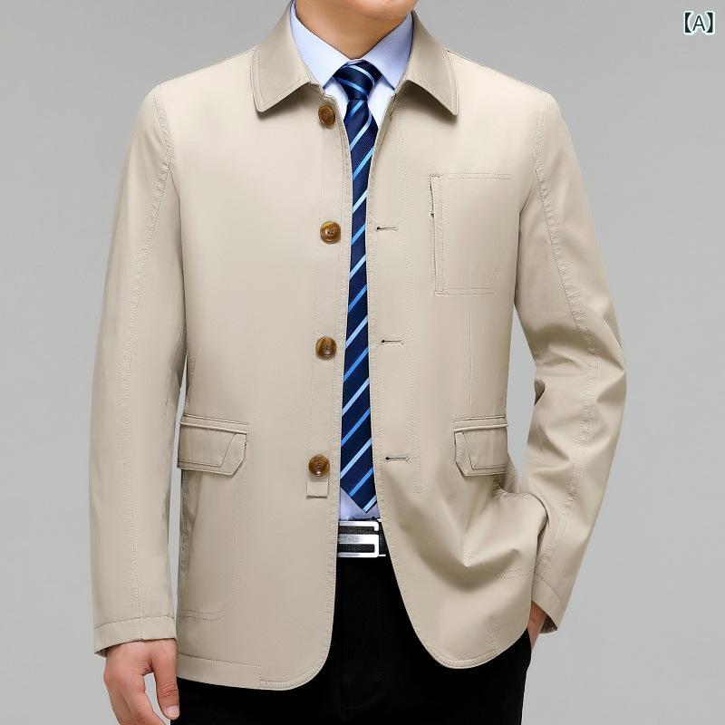 ジャケット メンズ 秋冬 綿100% コットンジャケット ゆったり ルーズフィット 襟付き 通気性 耐摩耗性 ビッグサイズ 大きいサイズ カジュアル ビジネス 通勤 アウター ブルゾン 中高年 パパ向け 無地 シンプル ダークカラー