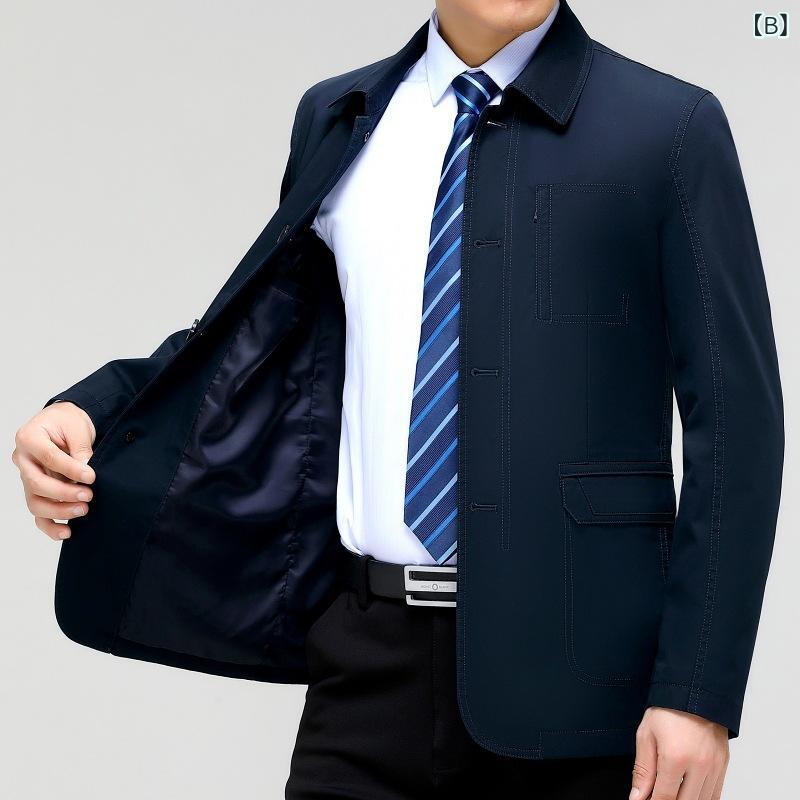 ジャケット メンズ 秋冬 綿100% コットンジャケット ゆったり ルーズフィット 襟付き 通気性 耐摩耗性 ビッグサイズ 大きいサイズ カジュアル ビジネス 通勤 アウター ブルゾン 中高年 パパ向け 無地 シンプル ダークカラー