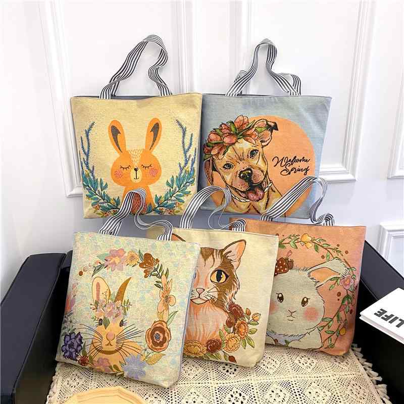 トートバッグ レディース 大容量 A4対応 カジュアル ジャカード織り 金糸刺繍 キャンバス 帆布 綿麻 ショルダーバッグ 春夏 ファスナー開閉 スマホポケット 旅行バッグ 通勤 通学 ワンショルダー