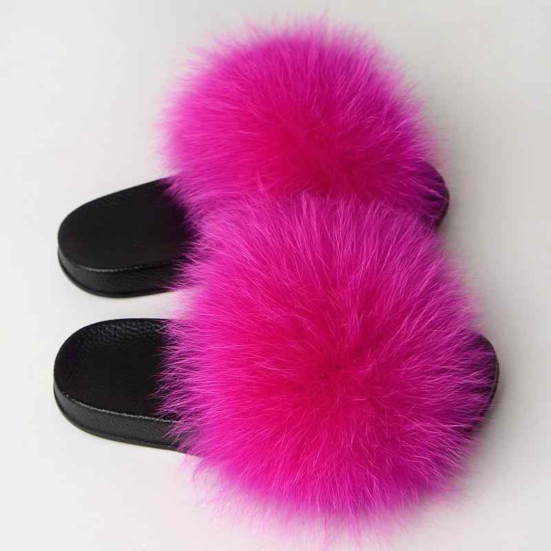 スリッパ 男女兼用 ユニセックス リアルファー フォックス ラクーンファー 高級感 もこもこ PVCソール バイカラー 外履き ベランダサンダル 滑り止め 耐久性 カジュアル