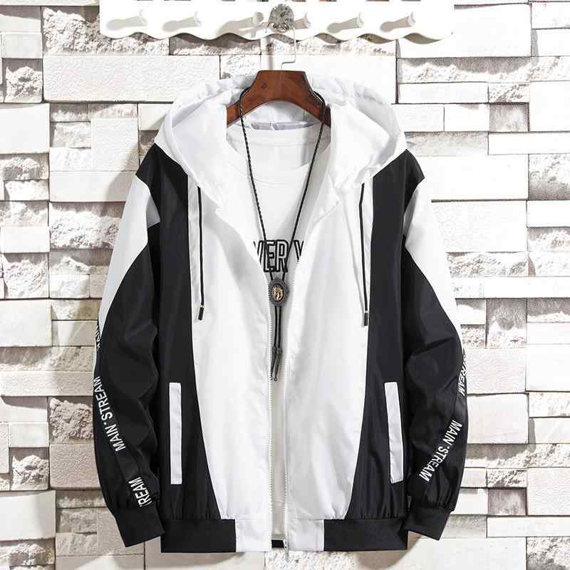 ジャケット メンズ 薄手 通気性 耐摩耗性 防風 フード付き ゆったり 切り替え カジュアル 韓国スタイル 春秋 長袖 アウター