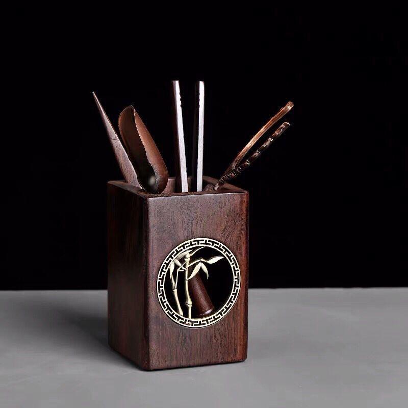 茶道具 茶道六君子セット 黒檀 ダマスカス鋼 茶器 和風 日式 高級感 丈夫 実用性 お茶会 来客用 竹 蓮 ..