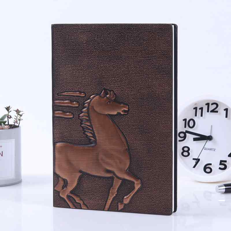 ノート ヨーロッパ風 レトロ アンティーク 浮き彫り エンボス加工 PUレザー ハードカバー 手帳 日記帳 メモ帳 A5サイズ 旅行 記念品 ギフト プレゼント 贈り物(x2)