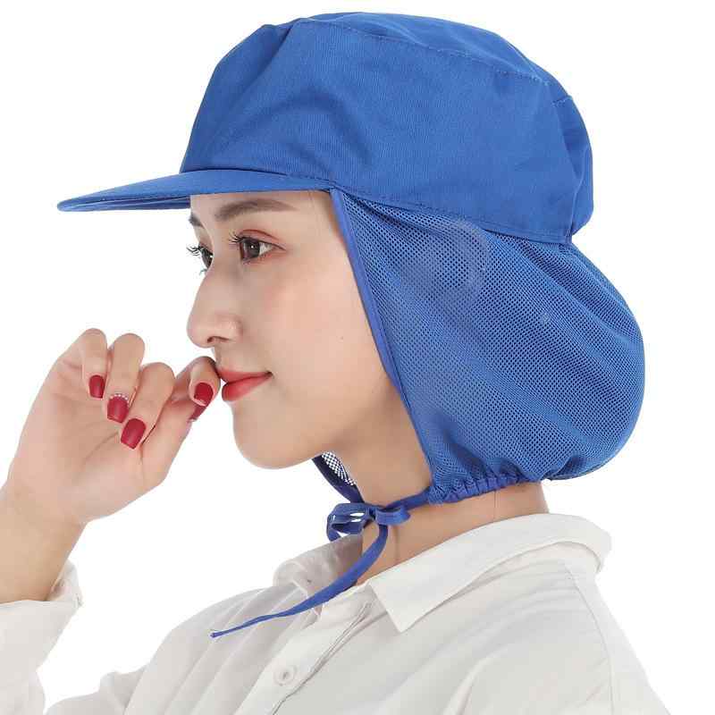 キャップ ユニセックス 男女兼用 防塵 通気性 メッシュ 衛生 作業帽 食品工場 飲食店 厨房 工場用 つば..