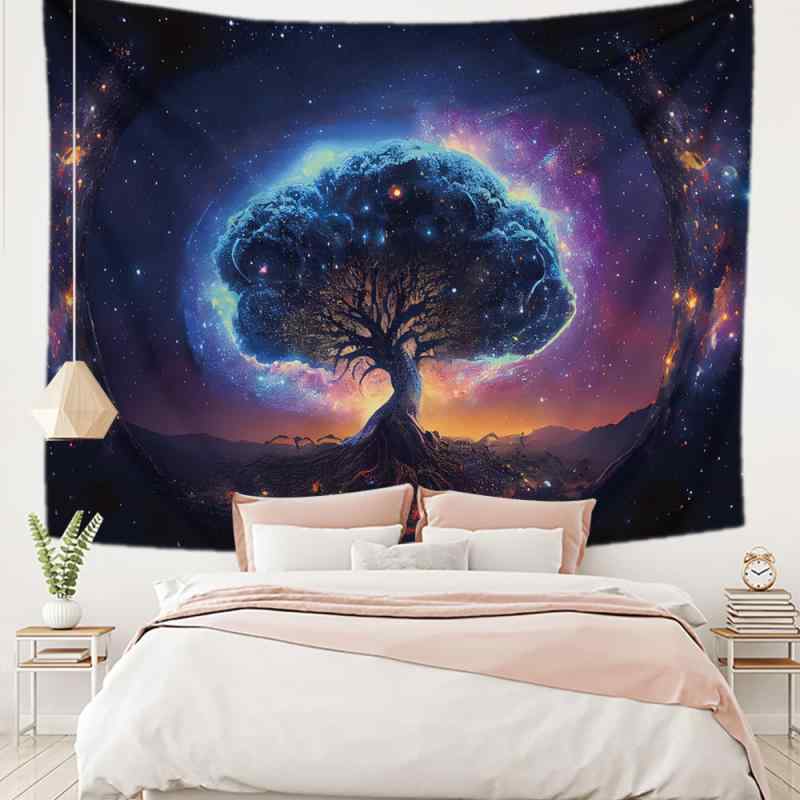 タペストリー 生命の樹 おしゃれ ウォールデコ インテリア 装飾 ポリエステル 洗える リビング 寝室 部屋飾り ライブ配信 背景布 モダン シンプル 長方形
