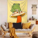 タペストリー カートゥーン カエル キノコ柄 ポリエステル製 丸洗いOK 洗濯機対応 モダン シンプル 長方形 インテリア 壁掛け 寝室 リビング 子供部屋 ベッドサイド飾り