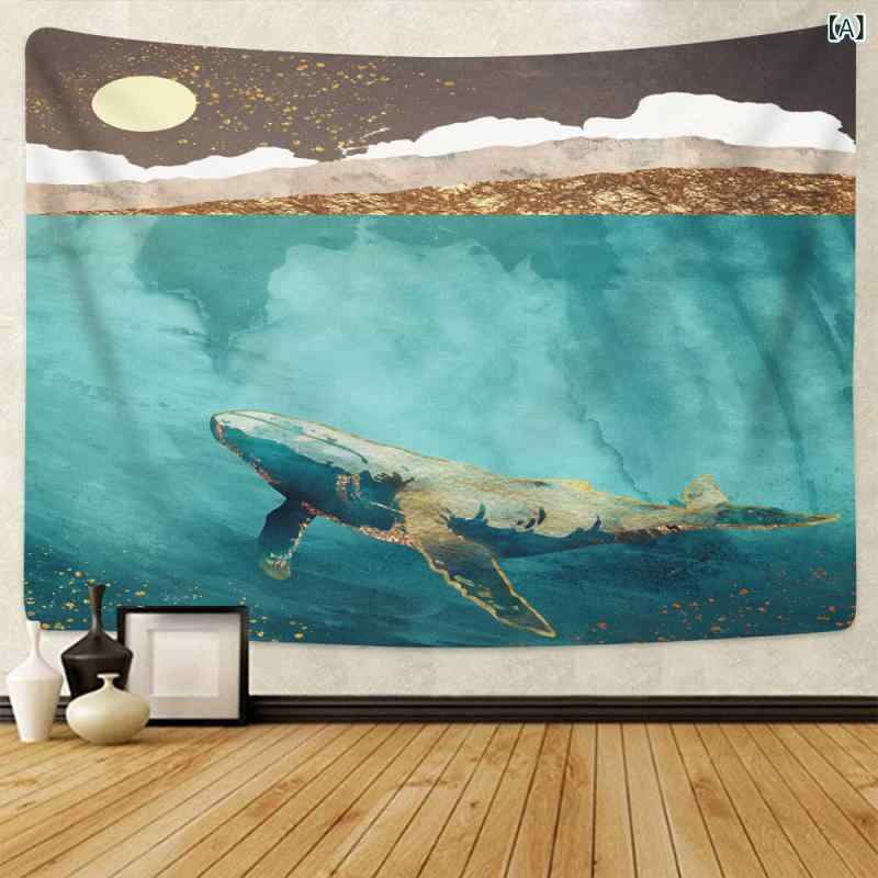 タペストリー ウォッシャブル 長方形 壁掛け 背景布 アニマル柄 動物 油絵風 アー...