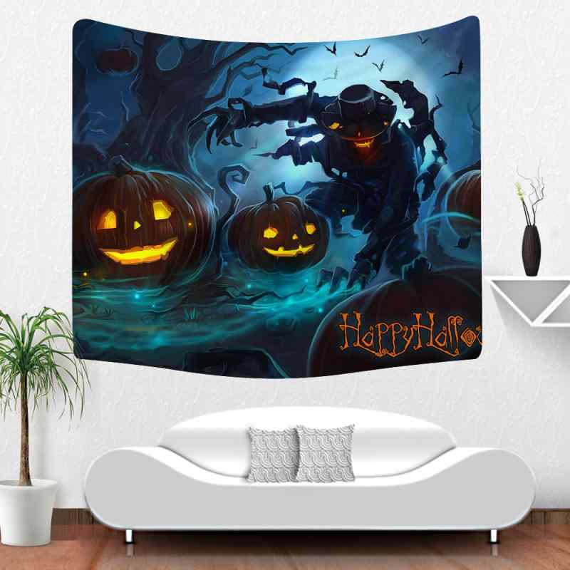 タペストリー ハロウィン かぼちゃ モンスター柄 ポリエステル製 マシン織り 洗濯可能 壁飾り ウォール..
