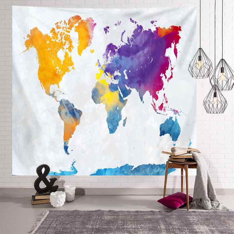 タペストリー 洗濯機洗い可能 ポリエステル製 レトロ 地図柄 ノスタルジック おしゃれ 壁掛け インテリア ウォールデコレーション 寝室 リビング 子供部屋 ベッドサイド ファブリック