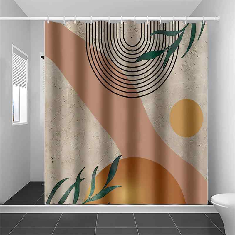シャワーカーテン 防水 防カビ 北欧風 モランディカラー 花柄 葉柄 おしゃれ バスルーム 間仕切り 目隠し モダン シンプル ポリエステル製