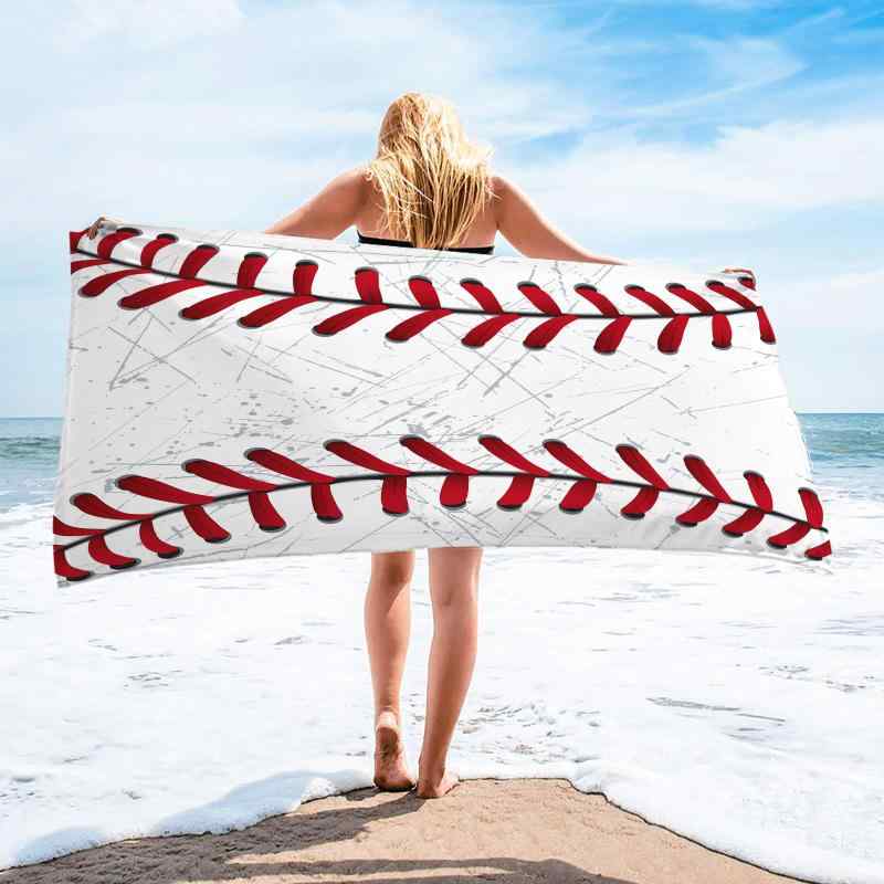 ビーチタオル 吸水速乾 マイクロファイバー 大判 スクエア 3Dデジタルプリント ボール柄 鮮やか プール..