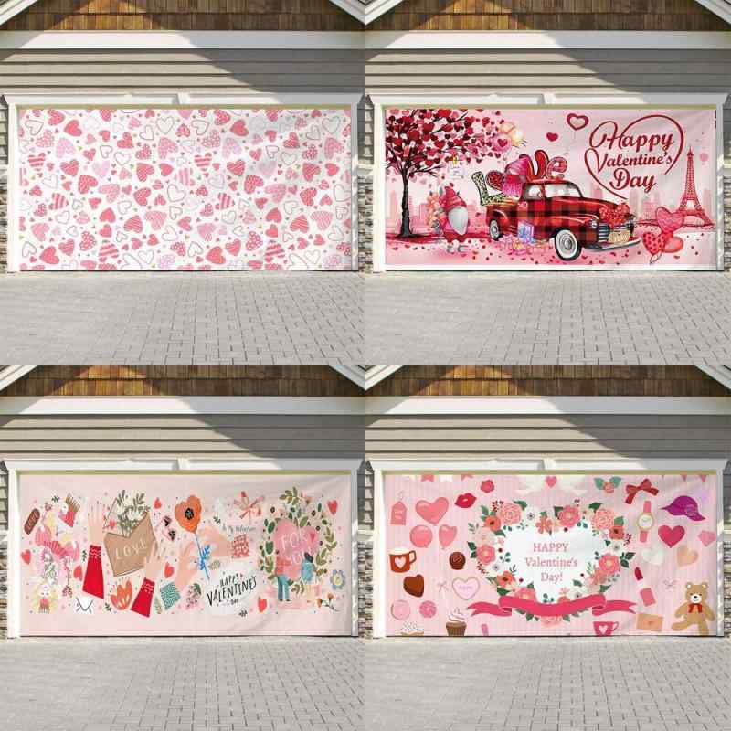 タペストリー バレンタインデー パーティーデコレーション 壁掛け 背景布 おしゃれ SNS映え ポリエステル製 幾何学模様 ハート柄 キューピッド リビング 玄関 ガレージ 屋外 インテリア 洗濯機洗い可