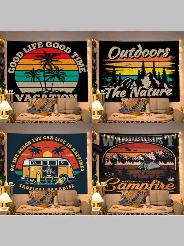 タペストリー キャンプ アウトドア ピクニック 車中泊 テールゲート テント装飾 おしゃれ アメリカン ..