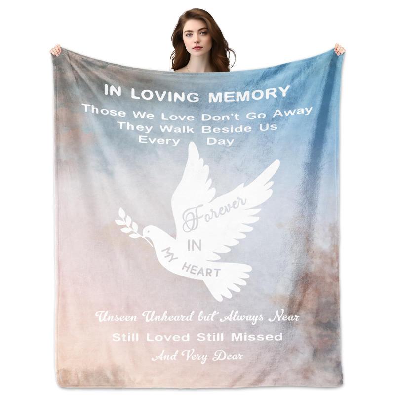 ブランケット 追悼記念 慰霊ギフト お悔やみ 癒し 安らぎ 心温まる肌触り フランネル ポリエステル 四季対応 軽量 洗える ふわふわ やわらか 大切な方を亡くされた方へ プレゼント