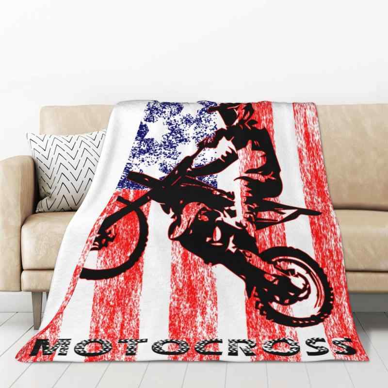 毛布 オフロードバイク柄 男女兼用 柔らか あったか ふわふわ 保温 フランネル プリント 総柄 オールシ..