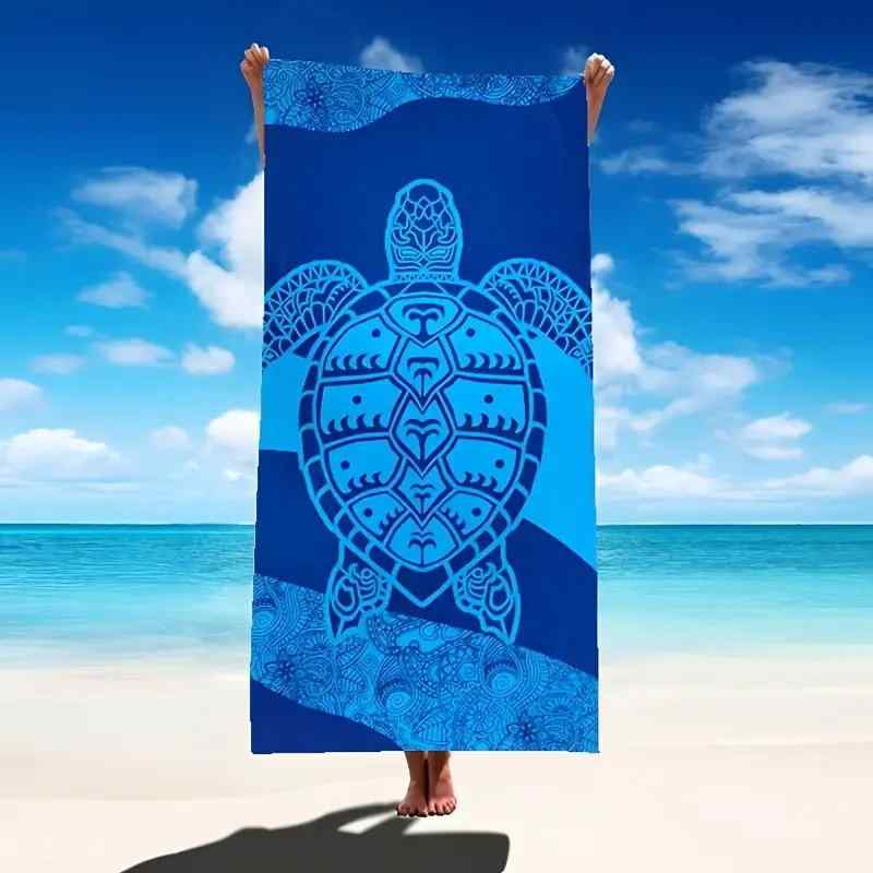 ビーチタオル マイクロファイバー 吸水速乾 プリント マリン柄 旅行用 携帯 持ち運び便利 バスタオル レジャー プール 海水浴 アウトドア 水泳 ジム