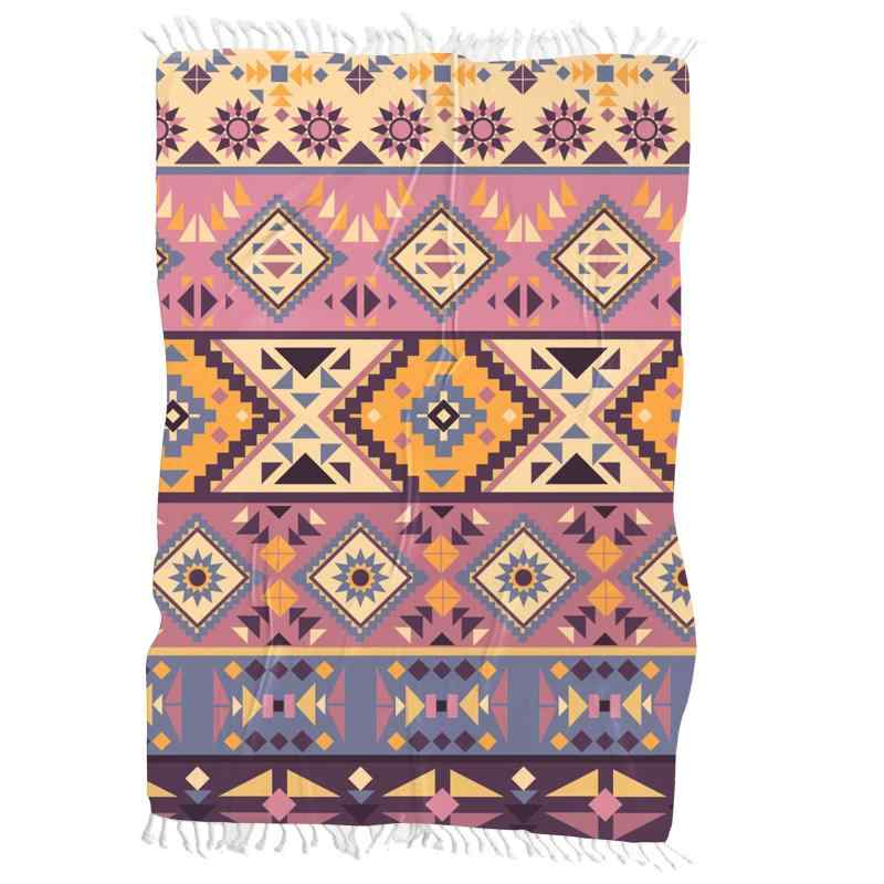 ビーチタオル フリンジ マイクロファイバー 吸水速乾 大判 ビーチシート レジャーシート 長方形 バスタオル 3Dデジタルプリント 幾何学模様 海水浴 プール 旅行 アウトドア キャンプ 春夏 おしゃれ(x2)