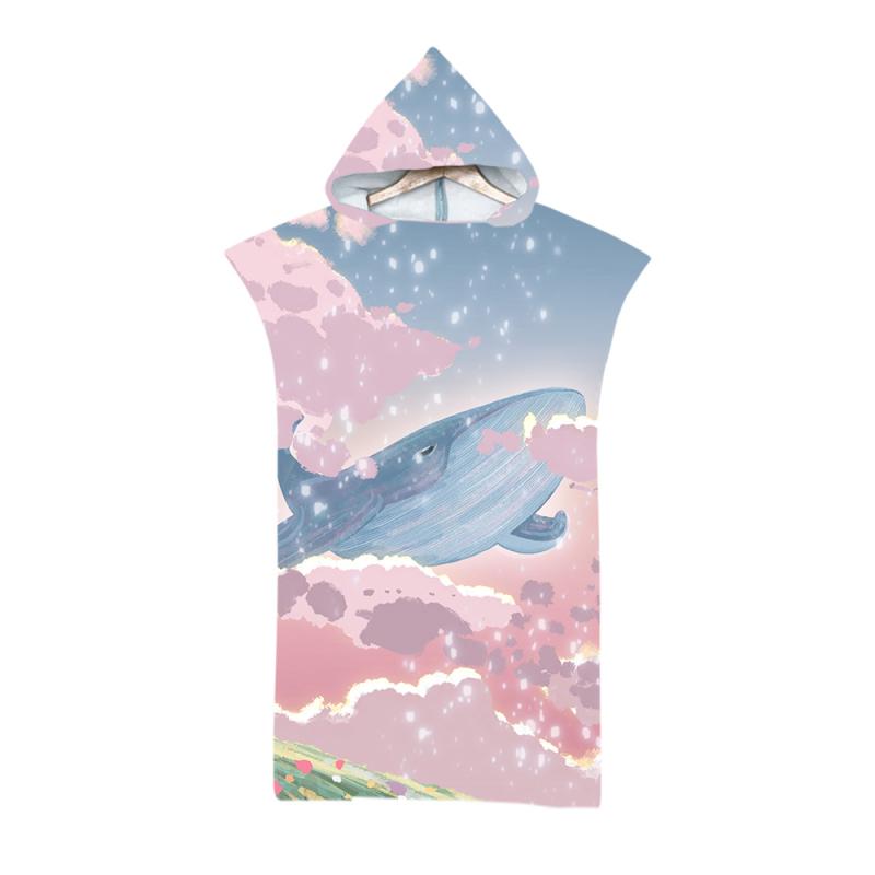 フード付きバスタオル 大人用 超極細繊維 吸水速乾 肌触り優しい 軽量 デジタルプリント ピンク 桜 ク..