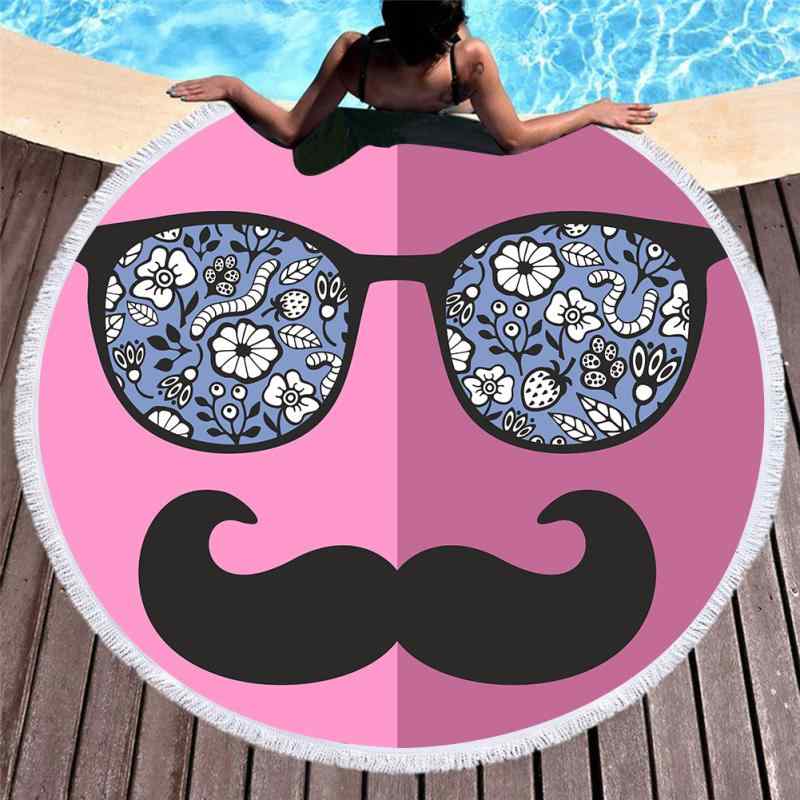 ビーチタオル バスタオル 大人用 キッズ マイクロファイバー 吸水速乾 特大 大判 円形 レトロ ヴィンテ..