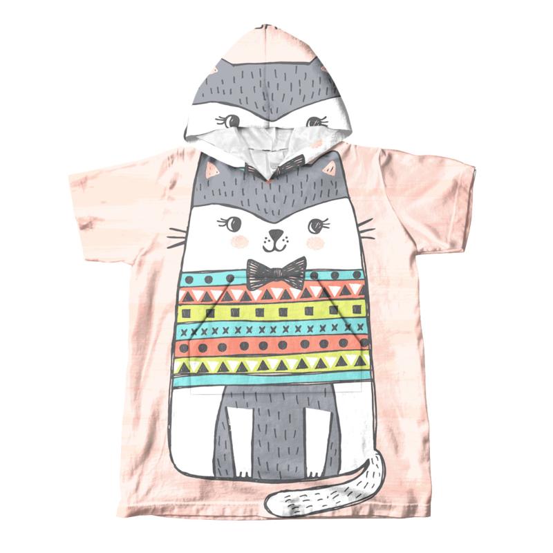 バスタオル ビーチタオル 大人 子供 マイクロファイバー 吸水速乾 フード付き ポケット 袖付き キャラクターアニマル柄 バスローブ ポンチョ(x2)(3)