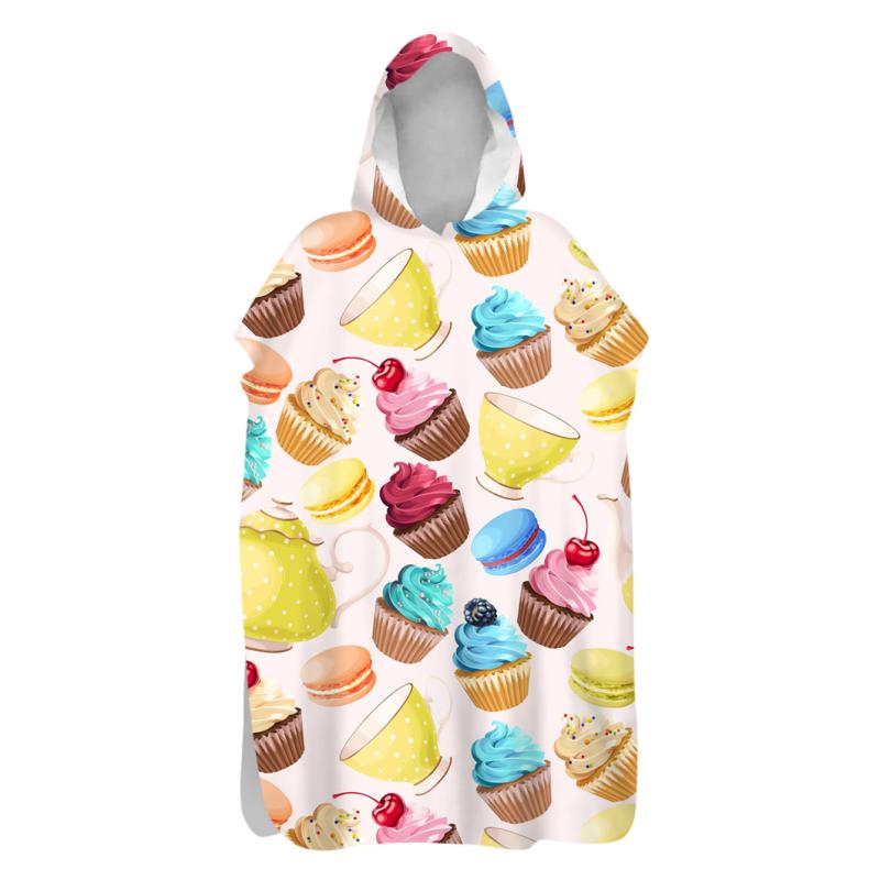 バスローブ 速乾 吸水 マイクロファイバー フード付き ポンチョ型 両面起毛 保温 マカロンカラー タオル 着替え マリンスポーツ 海水浴 プール 水泳 ダイビング アウトドア レジャー(x2)