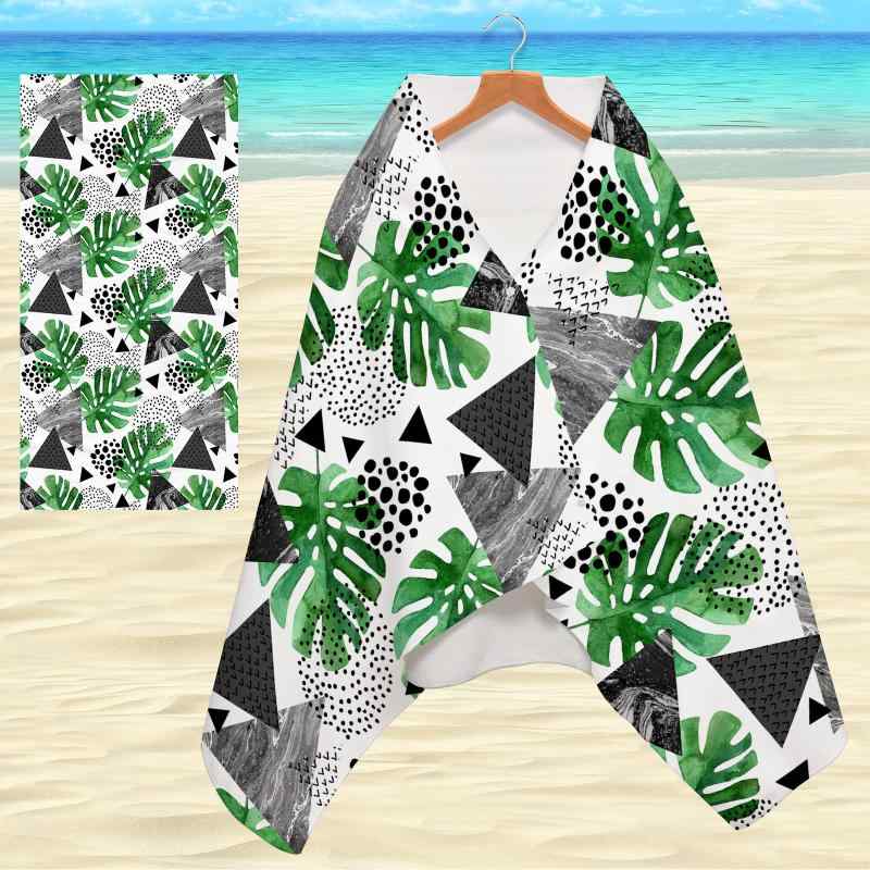 ビーチタオル 吸水速乾 マイクロファイバー ボタン付き 着るバスタオル ラップタオル 3Dデジタルプリン..