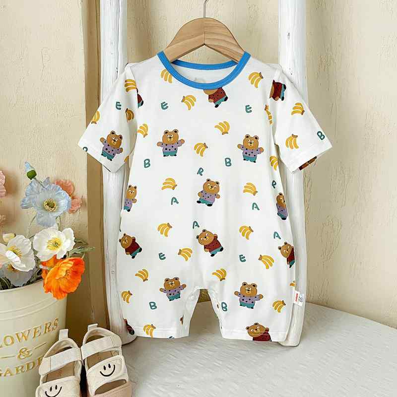 ロンパース ベビー 新生児 男女兼用 A類 薄手 半袖 涼感素材 吸湿性 通気性 クーラー対策 夏用 パジャ..