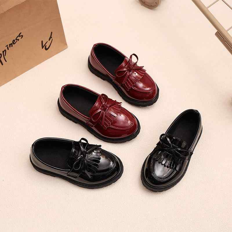 シューズ 女の子 キッズ ベビー ソフトソール 軽量 プリンセス レザー フラットシューズ 春夏秋 ブラッ..